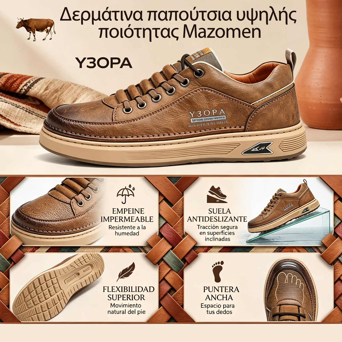 🎉Τελευταία μέρα! 50% έκπτωση✅ Ορθωτικά παπούτσια κατάλληλα για προβλήματα ποδιών, άνετα δερμάτινα παπούτσια, στηρίζουν την καμάρα και ανακουφίζουν από τον πόνο στις αρθρώσεις και το πέλμα.