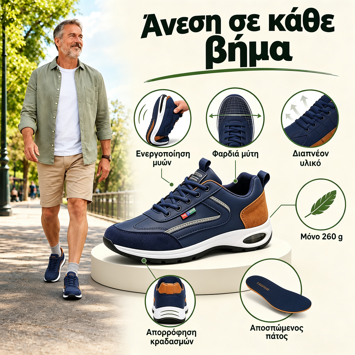 🔥Τελευταία μέρα! 70% έκπτωση! Mazomen®✅ Ορθωτικά ιατρικά παπούτσια σχεδιασμένα ειδικά για άτομα με προβλήματα στα πόδια, παρέχοντας στήριξη στην καμάρα και ανακουφίζοντας από τον πόνο στην πλάτη, τις αρθρώσεις και τα πόδια.