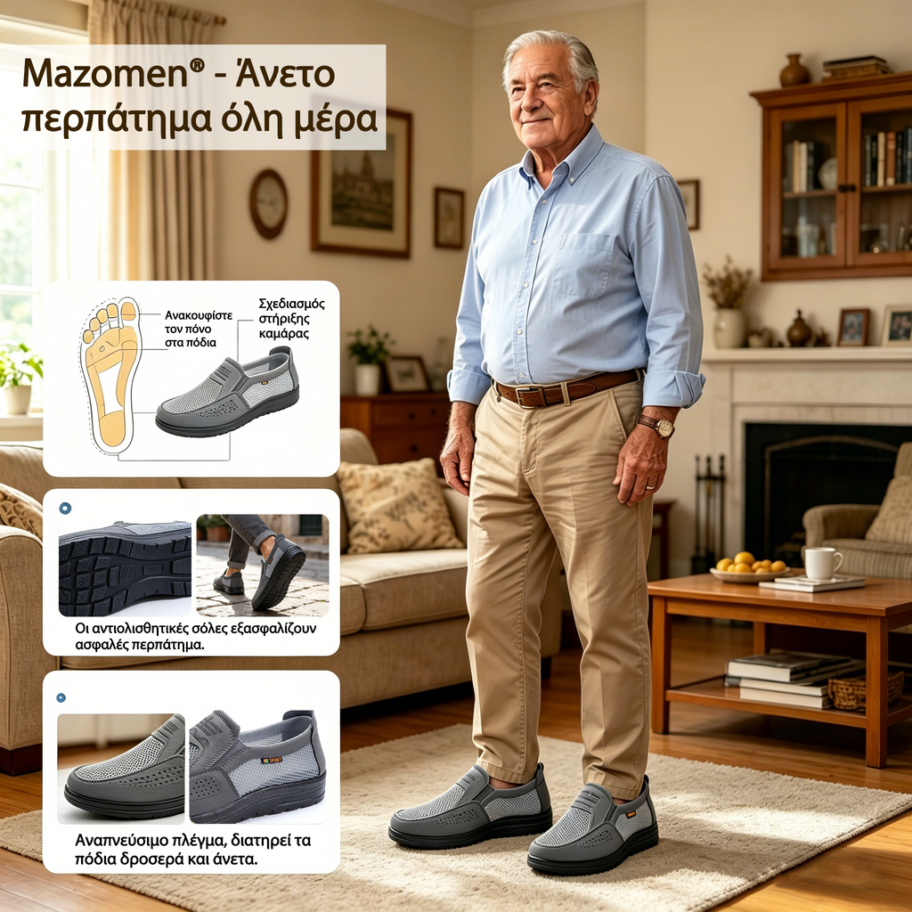 Mazomen® 【⏰Μισή τιμή σήμερα👟】Άνετο περπάτημα όλη μέρα | Σχεδιασμός υποστήριξης καμάρας | Ανακουφίζει αποτελεσματικά από την κόπωση | Ανακουφίζει από τον πόνο | Μαλακό και αναπνεύσιμο | Ανθεκτικό👞