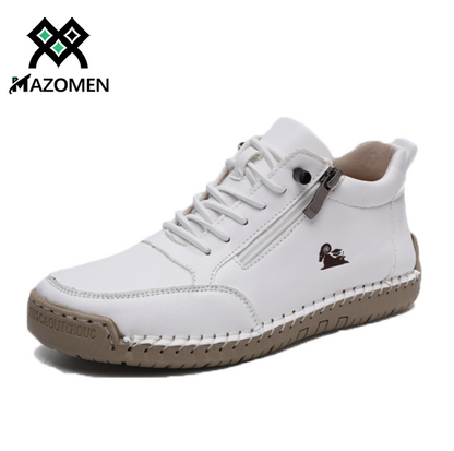 Mazomen® 【🔥Περιορισμένης διάρκειας Μισή τιμή⏰ + Δωρεάν κάλτσες αξίας 20€】Δερμάτινα ορθοπεδικά παπούτσια🥾 | Φερμουάρ στο πλάι | Υποστήριξη καμάρας | Άνετα και αντιολισθητικά | Ανακούφιση από τον πόνο