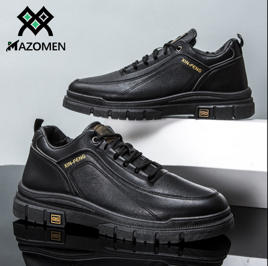 Mazomen® 【⏰Μισή τιμή σήμερα⚡】Πολυτελή δερμάτινα παπούτσια | Μια πραγματική ανδρική επιλογή | Ανακουφίζει από τον πόνο των ποδιών 👞 | Άνετο περπάτημα