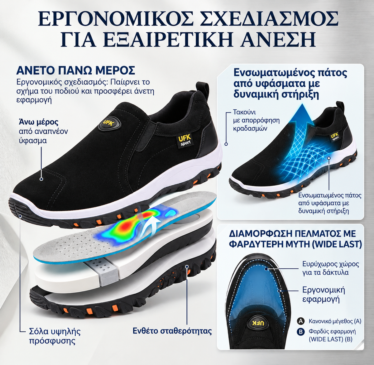 🎉Τελευταία μέρα! 70% έκπτωση! 🔥  Ορθωτικά ιατρικά παπούτσια σχεδιασμένα ειδικά για άτομα με προβλήματα στα πόδια✅παρέχοντας στήριξη στην καμάρα και ανακουφίζοντας από τον πόνο στην πλάτη, τις αρθρώσεις και τα πόδια.