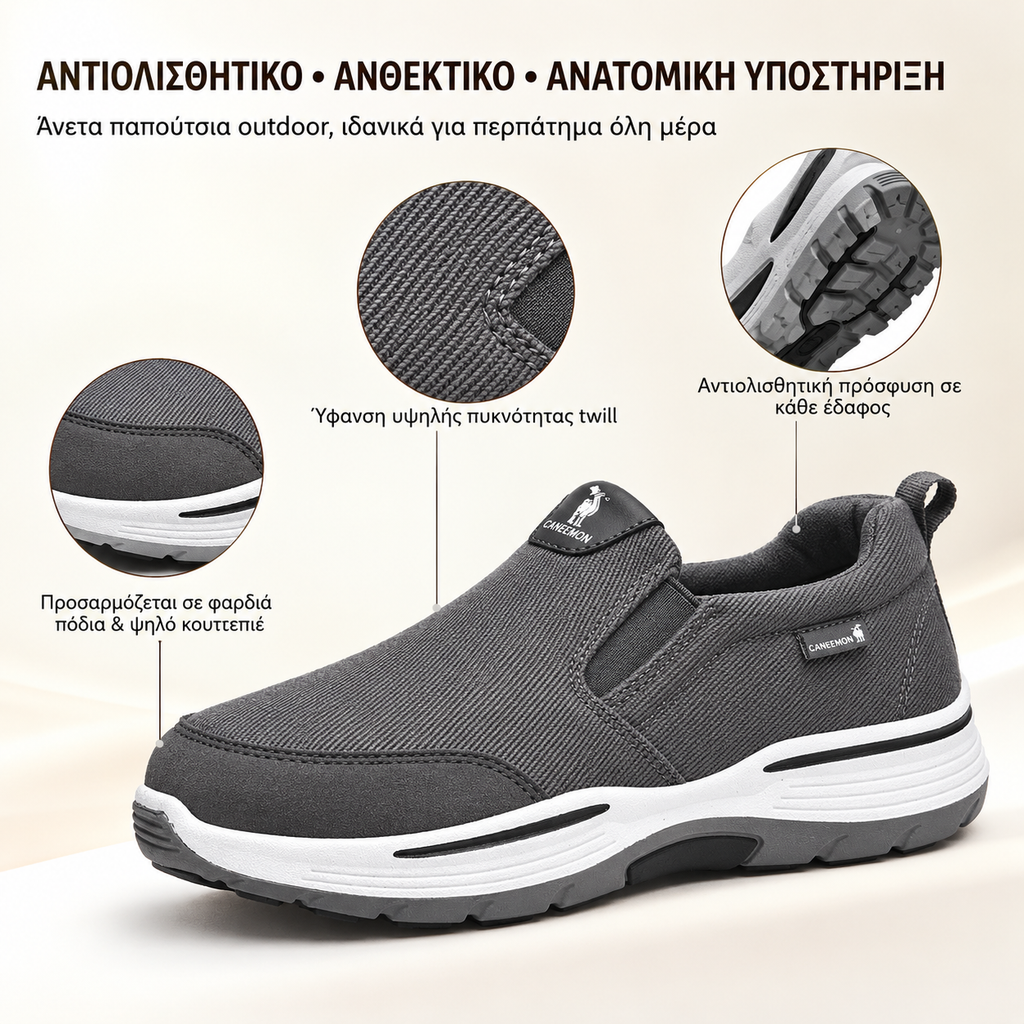 🔷30% έκπτωση σήμερα - Μην το χάσετε! ⬛⏰ Ελαφριά ορθοτικά παπούτσια από μια αυστραλιανή μάρκα πολυτελείας, με αναπνεύσιμη, αδιάβροχη και ανθεκτική στους λεκέδες τεχνολογία 🦶 Ανακουφίζει από τον πόνο των ποδιών - Ύφασμα υψηλής πυκνότητας twill