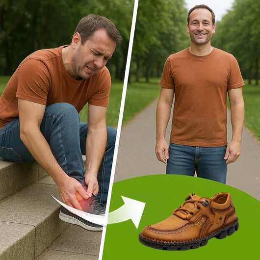 Mazomen® [⏰Νέες Αφίξεις με 50% Έκπτωση, Μόνο Σήμερα] 🐂 Ανδρικά Ορθοπεδικά Παπούτσια | Δέρμα Μοσχαριού | 👞 Ραμμένα στο χέρι | ✅ Ανακουφίζει από τον πόνο στα πόδια | Αντιολισθητικά και άνετα