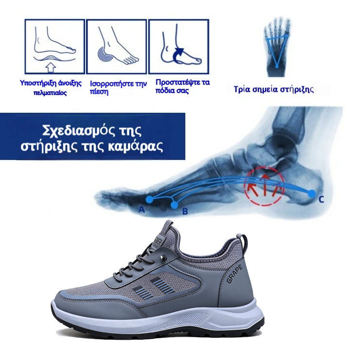 MAZOMEN® 【🔥ΣΗΜΕΡΑ ΜΕ ΕΚΠΤΩΣΗ 60% 🎁】 Άνετα παπούτσια για περπάτημα | Ελαφριά και ανθεκτικά αθλητικά παπούτσια👟 | Περπάτημα χωρίς κόπωση όλη μέρα | Υποστήριξη καμάρας | Ανακουφίζει αποτελεσματικά από προβλήματα ποδιών✅