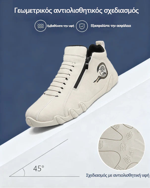 Mazomen® 【⏰50% Έκπτωση - Μην το χάσετε!】 Αντιολισθητικά ψηλοτάκουνα παπούτσια | Σχεδιασμός με φερμουάρ στο πλάι 👞 | Υποστήριξη καμάρας | Άνετα και ανώδυνα