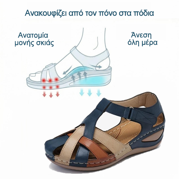 🎉Τελευταία μέρα! 50% έκπτωση! ✅ Καλοκαιρινά σανδάλια, ορθοπεδικά ιατρικά παπούτσια σχεδιασμένα για άτομα με προβλήματα ποδιών, που παρέχουν στήριξη στην καμάρα και ανακουφίζουν από τον πόνο στην πλάτη, τις αρθρώσεις και τα πόδια.（副本）