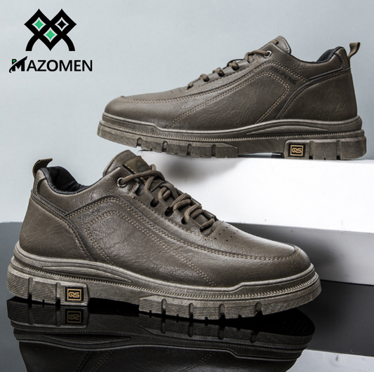 Mazomen® 【⏰Μισή τιμή σήμερα⚡】Πολυτελή δερμάτινα παπούτσια | Μια πραγματική ανδρική επιλογή | Ανακουφίζει από τον πόνο των ποδιών 👞 | Άνετο περπάτημα