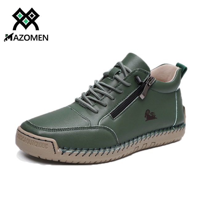 Mazomen® 【🔥Περιορισμένης διάρκειας Μισή τιμή⏰ + Δωρεάν κάλτσες αξίας 20€】Δερμάτινα ορθοπεδικά παπούτσια🥾 | Φερμουάρ στο πλάι | Υποστήριξη καμάρας | Άνετα και αντιολισθητικά | Ανακούφιση από τον πόνο