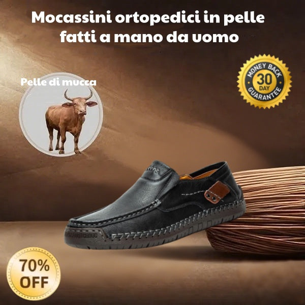 🐂 Scarpe da uomo in pelle di vitello prodotte in Australia 👞 Cucite a mano, facili da indossare e da togliere ✅ Supporto dell'arco plantare, sollievo dal dolore - camminare confortevole