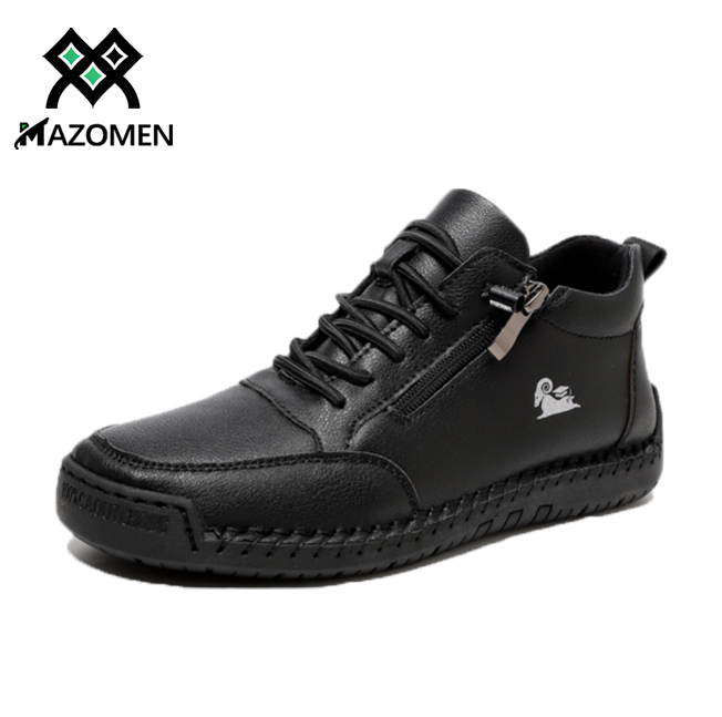 Mazomen® 【🔥Περιορισμένης διάρκειας Μισή τιμή⏰ + Δωρεάν κάλτσες αξίας 20€】Δερμάτινα ορθοπεδικά παπούτσια🥾 | Φερμουάρ στο πλάι | Υποστήριξη καμάρας | Άνετα και αντιολισθητικά | Ανακούφιση από τον πόνο