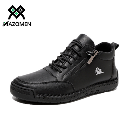 Mazomen® 【🔥Περιορισμένης διάρκειας Μισή τιμή⏰ + Δωρεάν κάλτσες αξίας 20€】Δερμάτινα ορθοπεδικά παπούτσια🥾 | Φερμουάρ στο πλάι | Υποστήριξη καμάρας | Άνετα και αντιολισθητικά | Ανακούφιση από τον πόνο