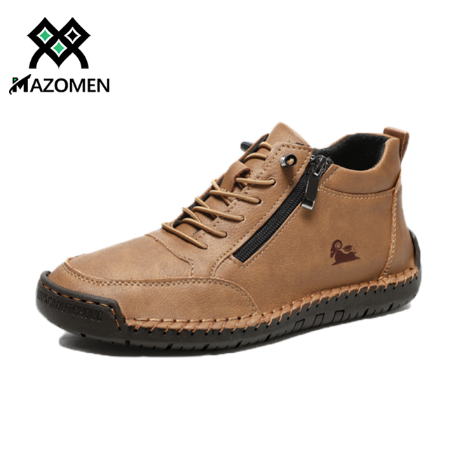 Mazomen® 【🔥Περιορισμένης διάρκειας Μισή τιμή⏰ + Δωρεάν κάλτσες αξίας 20€】Δερμάτινα ορθοπεδικά παπούτσια🥾 | Φερμουάρ στο πλάι | Υποστήριξη καμάρας | Άνετα και αντιολισθητικά | Ανακούφιση από τον πόνο