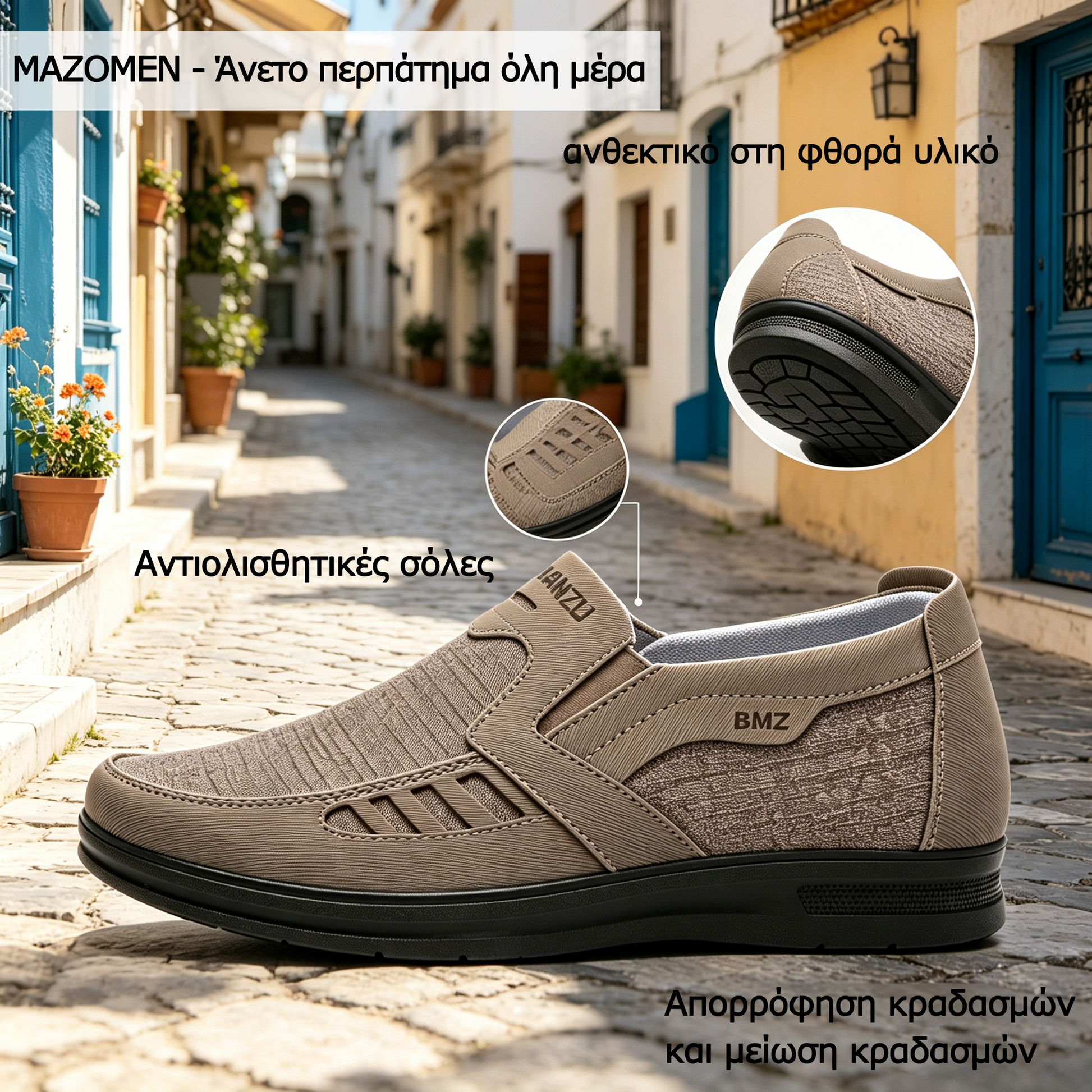 Mazomen® 【⏰Μισή τιμή σήμερα👟】 Αυτά τα παπούτσια είναι κατάλληλα για ολοήμερες δραστηριότητες | Σχεδιασμός στήριξης καμάρας | Ανακουφίζει αποτελεσματικά από την κόπωση | Ανακουφίζει από τον πόνο | Βελτιωμένη αδιάβροχη και αντιολισθητική απόδοση👞