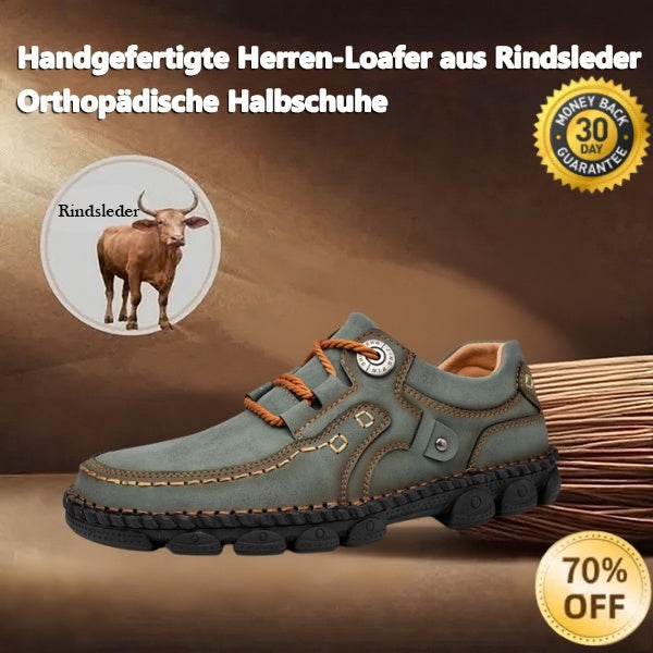🐂 Sapatos ortopédicos para homem feitos em pele de bezerro👞 Costurados à mão✅ Alivia as dores nos pés - Caminhada confortável