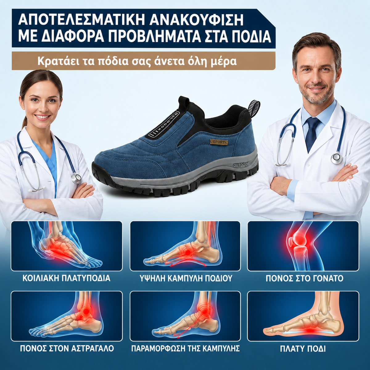 🔥 Έκπτωση 30% σήμερα 🎁 Υψηλής ποιότητας ματ σουέτ υλικό· πολυτελές αυστραλιανό brand· μαλακά και άνετα· φοριούνται και βγαίνουν εύκολα 🦶 Εργονομικά ορθοπεδικά παπούτσια βαδίσματος – Unisex