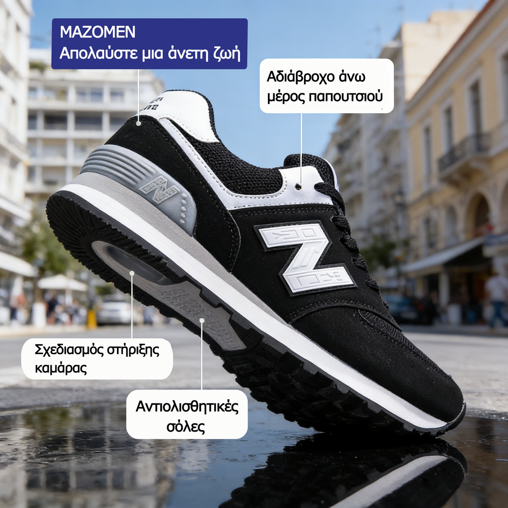 Mazomen® 【⏰Μισή τιμή σήμερα👟】Αυτά τα παπούτσια είναι ιδανικά για ολοήμερες δραστηριότητες | Σχεδιασμός στήριξης καμάρας | Ανακουφίζει αποτελεσματικά από την κόπωση | Ανακουφίζει από τον πόνο | Βελτιωμένη αδιάβροχη και αντιολισθητική απόδοση 👞
