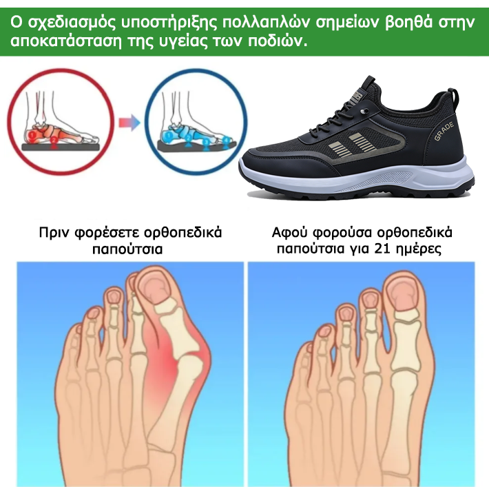 MAZOMEN® 【🔥ΣΗΜΕΡΑ ΜΕ ΕΚΠΤΩΣΗ 60% 🎁】 Άνετα παπούτσια για περπάτημα | Ελαφριά και ανθεκτικά αθλητικά παπούτσια👟 | Περπάτημα χωρίς κόπωση όλη μέρα | Υποστήριξη καμάρας | Ανακουφίζει αποτελεσματικά από προβλήματα ποδιών✅