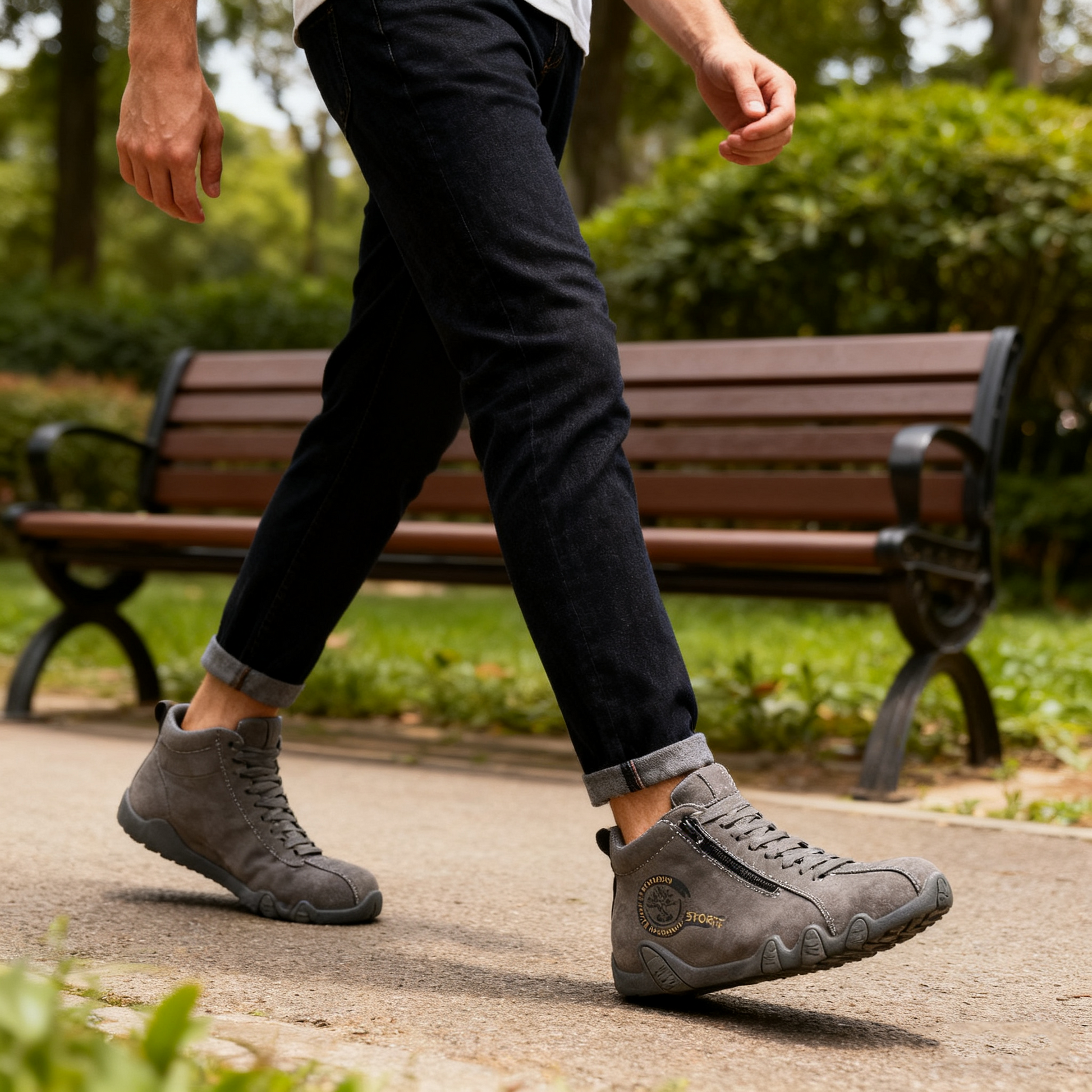 Mazomen® 【⏰50% έκπτωση - Μην το χάσετε!】Ψηλά unisex παπούτσια | Σχέδιο με φερμουάρ στο πλάι 👞 | Υποστήριξη Αψίδας | ΑντιολισθητικάΆνετα