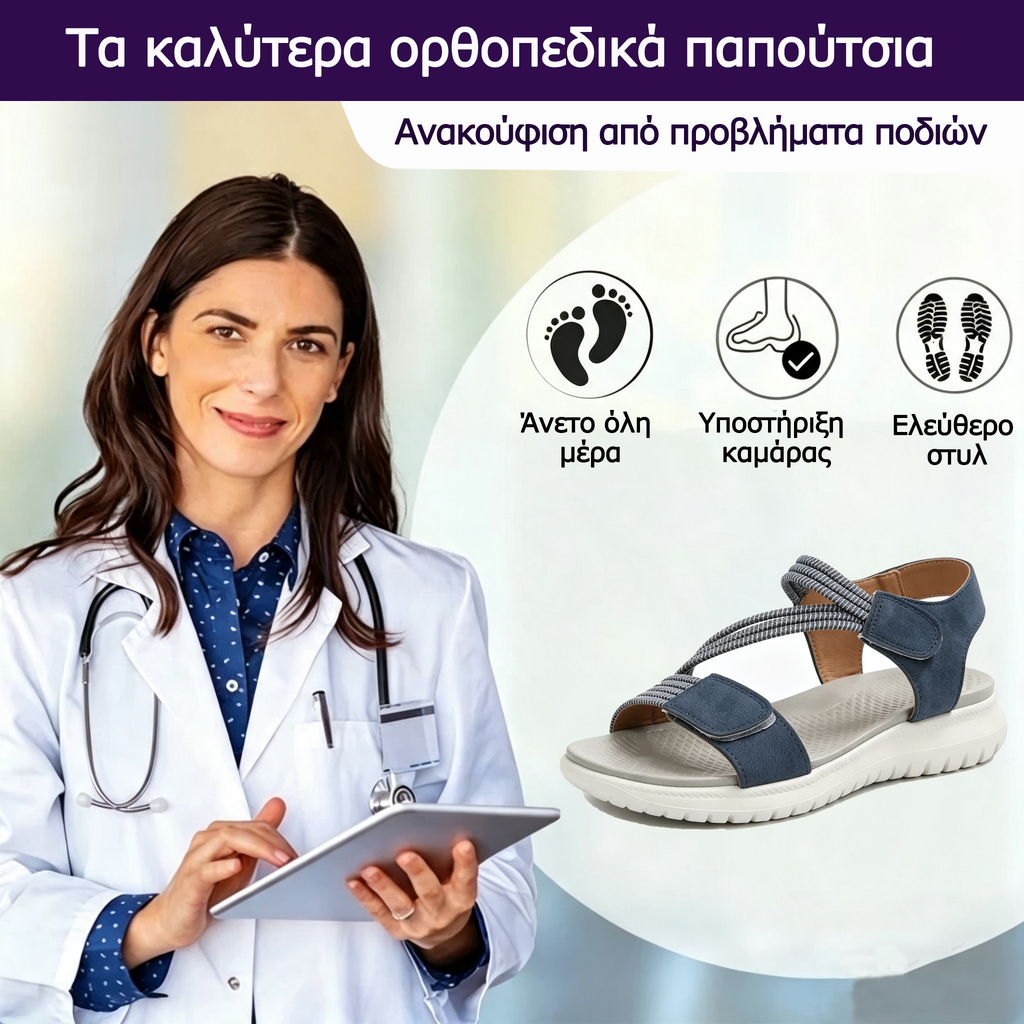 🎉Τελευταία μέρα! 50% έκπτωση! ✅Άνετα ορθοπεδικά σανδάλια – εργονομικά σχεδιασμένη στήριξη της καμάρας για αποτελεσματική ανακούφιση από τον πόνο στην πλάτη, τις αρθρώσεις και το πόδι· ρυθμιζόμενο πλάτος για να τονίζει τις καμπύλες του ποδιού.