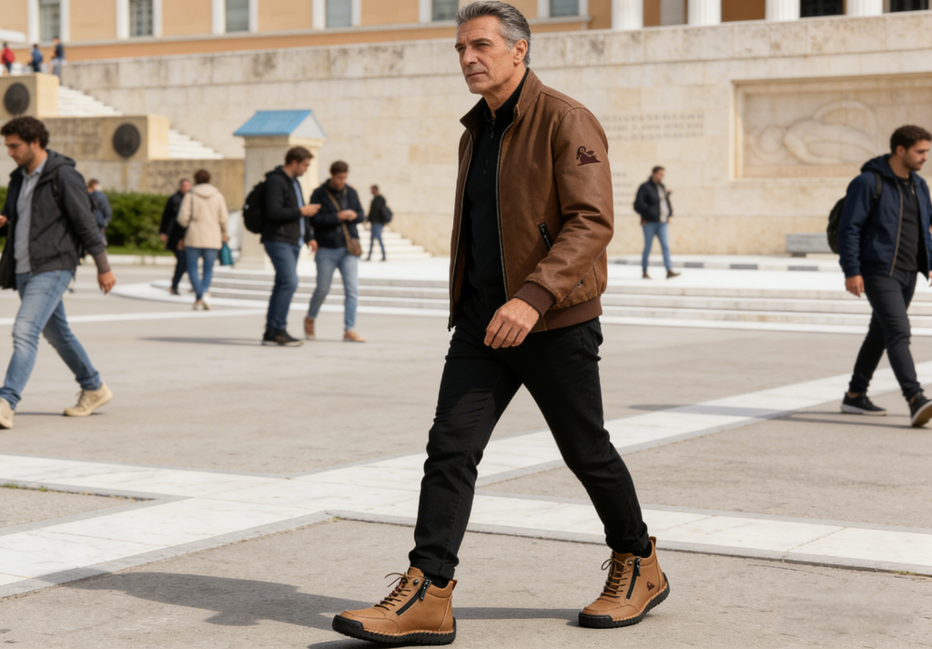 Mazomen® |【50% έκπτωση + δωρεάν κάλτσες αξίας 20€】 Ορθοπεδικά ψηλοτάκουνα παπούτσια από δέρμα μοσχαριού 🥾 | Φερμουάρ στο πλάι | στήριξη στην καμάρα | άνετα αντιολισθητικά | κατάλληλα για καθημερινή χρήση