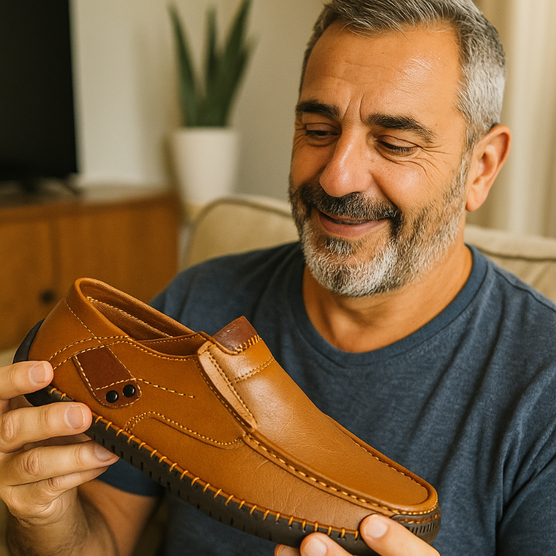 🐂 Scarpe da uomo in pelle di vitello prodotte in Australia 👞 Cucite a mano, facili da indossare e da togliere ✅ Supporto dell'arco plantare, sollievo dal dolore - camminare confortevole