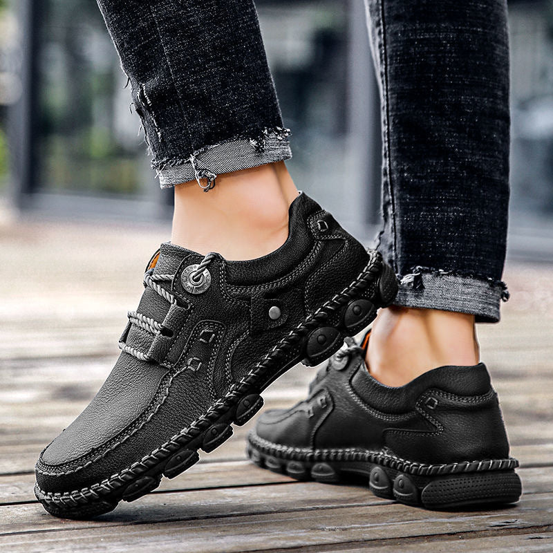 Mazomen® [⏰Νέες Αφίξεις με 50% Έκπτωση, Μόνο Σήμερα] 🐂 Ανδρικά Ορθοπεδικά Παπούτσια | Δέρμα Μοσχαριού | 👞 Ραμμένα στο χέρι | ✅ Ανακουφίζει από τον πόνο στα πόδια | Αντιολισθητικά και άνετα