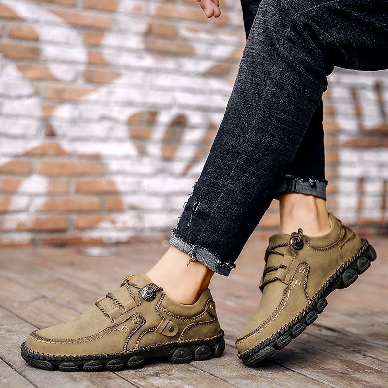 Mazomen® [⏰Νέες Αφίξεις με 50% Έκπτωση, Μόνο Σήμερα] 🐂 Ανδρικά Ορθοπεδικά Παπούτσια | Δέρμα Μοσχαριού | 👞 Ραμμένα στο χέρι | ✅ Ανακουφίζει από τον πόνο στα πόδια | Αντιολισθητικά και άνετα