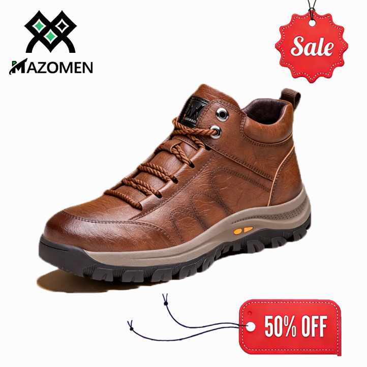 Mazomen® 【⏰50% Έκπτωση🔥Μόνο για σήμερα】Ψηλές μπότες από γνήσιο δέρμα👟 | Κατάλληλες για άνδρες και γυναίκες | Αυτά τα ορθοπεδικά παπούτσια διαθέτουν εργονομική στήριξη στην καμάρα και αντιολισθητική σόλα | Εξαιρετικά άνετες στη χρήση!