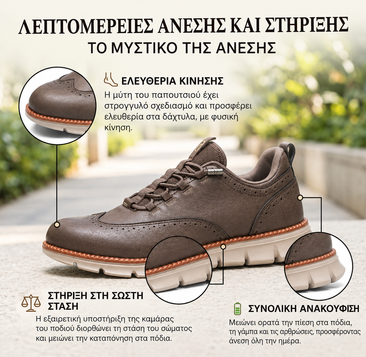 🎉Τελευταία μέρα! 70% έκπτωση!✅ Συνιστάται από γιατρό: Άνετα παπούτσια για περπάτημα, ορθοπεδικά παπούτσια κατάλληλα για άτομα με προβλήματα στα πόδια, στηρίζουν την καμάρα του ποδιού και ανακουφίζουν από τον πόνο στις αρθρώσεις και το πόδι.（副本）