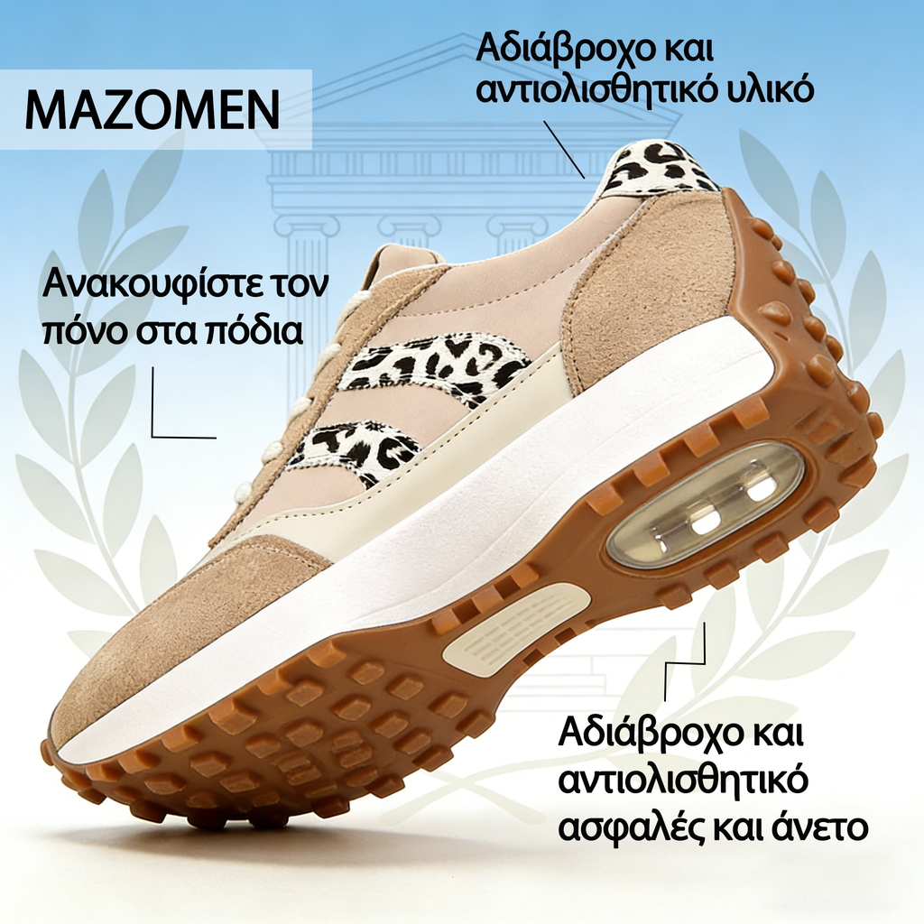 Mazomen® 【⏰Μισή τιμή σήμερα👟】 Αυτά τα παπούτσια είναι ιδανικά για ολοήμερες δραστηριότητες | Σχεδιασμός στήριξης καμάρας | Ανακουφίζει αποτελεσματικά από την κόπωση | Ανακουφίζει από τον πόνο | Βελτιωμένη αδιάβροχη και αντιολισθητική απόδοση👞