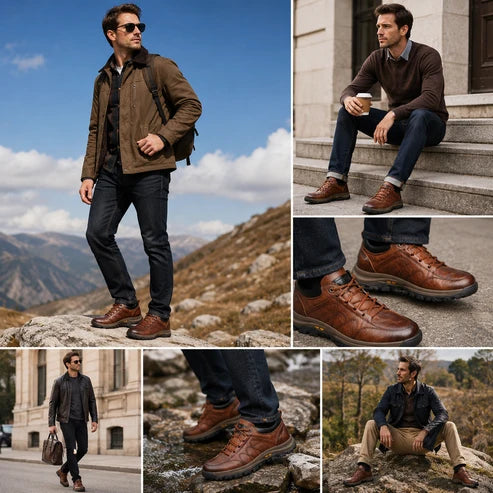 🎉 Τελευταία μέρα! Έκπτωση 30% 🎁 Ανδρικά ορθοπεδικά δερμάτινα παπούτσια — Χειροποίητη ραφή ✅ Διαθέτουν υποστήριξη καμάρας για ανακούφιση από τον πόνο στις αρθρώσεις και τα πόδια, συνδυάζοντας την αντιολισθητική προστασία με την άνεση.