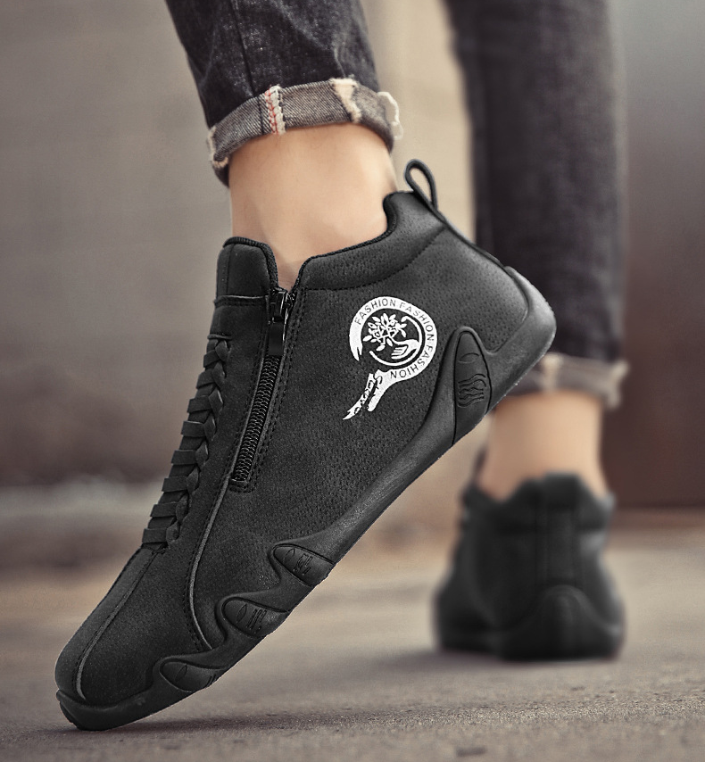 Mazomen® 【⏰50% έκπτωση - Μην το χάσετε!】Ψηλά unisex παπούτσια | Σχέδιο με φερμουάρ στο πλάι 👞 | Υποστήριξη Αψίδας | ΑντιολισθητικάΆνετα