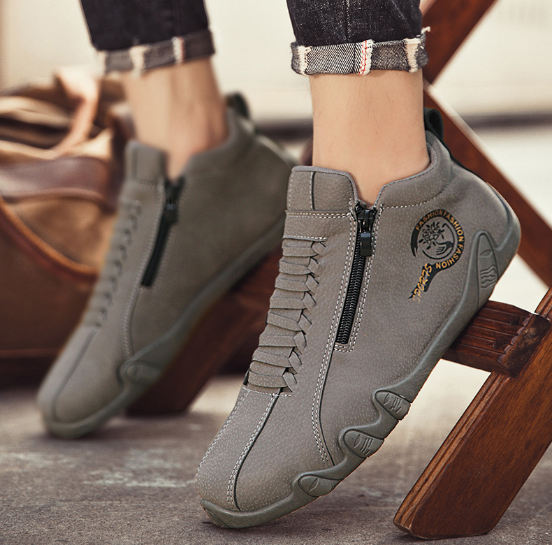 Mazomen® 【⏰50% έκπτωση - Μην το χάσετε!】Ψηλά unisex παπούτσια | Σχέδιο με φερμουάρ στο πλάι 👞 | Υποστήριξη Αψίδας | ΑντιολισθητικάΆνετα