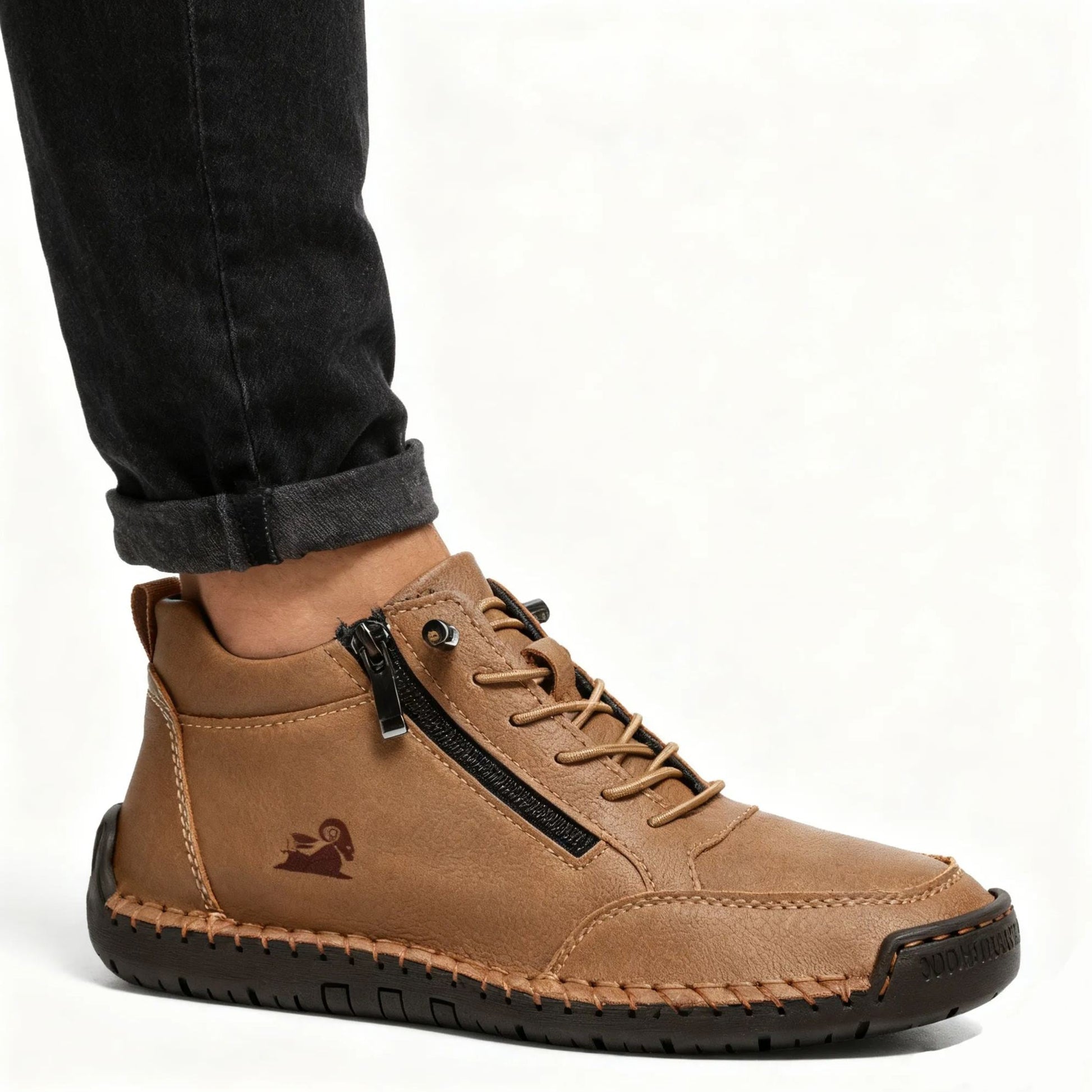 Mazomen® |【50% έκπτωση + δωρεάν κάλτσες αξίας 20€】 Ορθοπεδικά ψηλοτάκουνα παπούτσια από δέρμα μοσχαριού 🥾 | Φερμουάρ στο πλάι | στήριξη στην καμάρα | άνετα αντιολισθητικά | κατάλληλα για καθημερινή χρήση