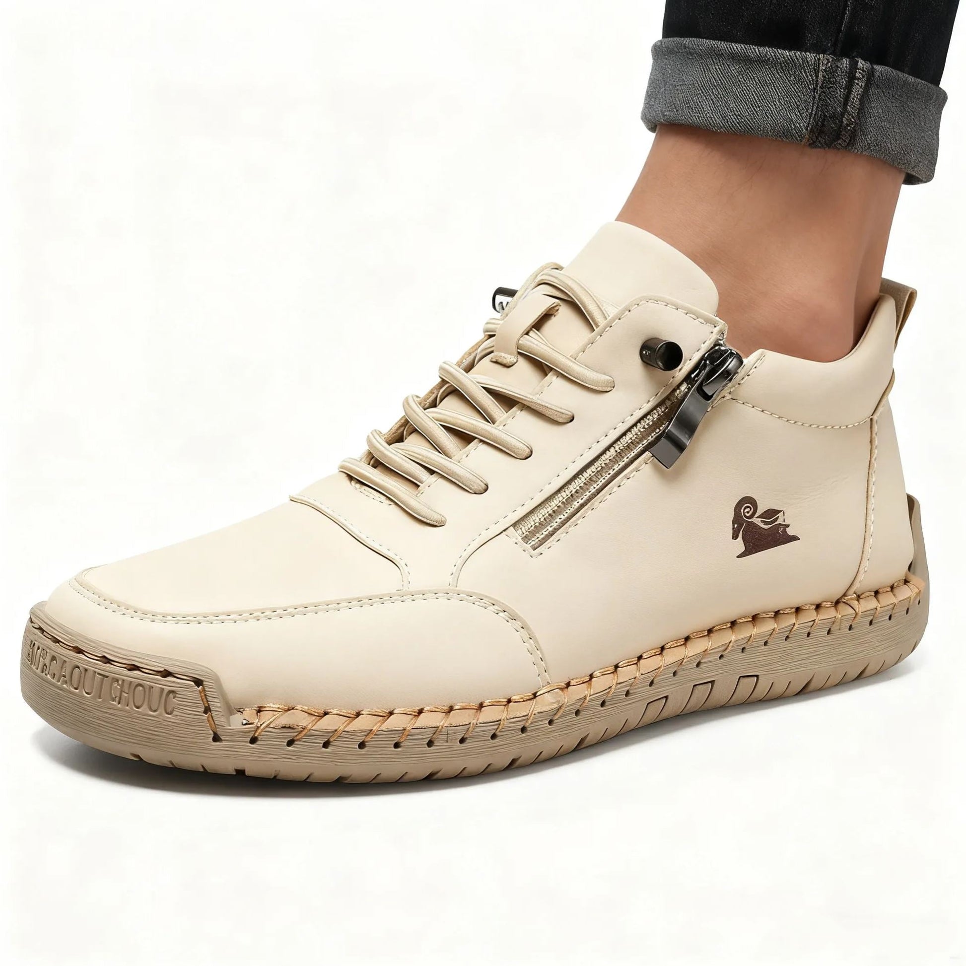 Mazomen® |【50% έκπτωση + δωρεάν κάλτσες αξίας 20€】 Ορθοπεδικά ψηλοτάκουνα παπούτσια από δέρμα μοσχαριού 🥾 | Φερμουάρ στο πλάι | στήριξη στην καμάρα | άνετα αντιολισθητικά | κατάλληλα για καθημερινή χρήση