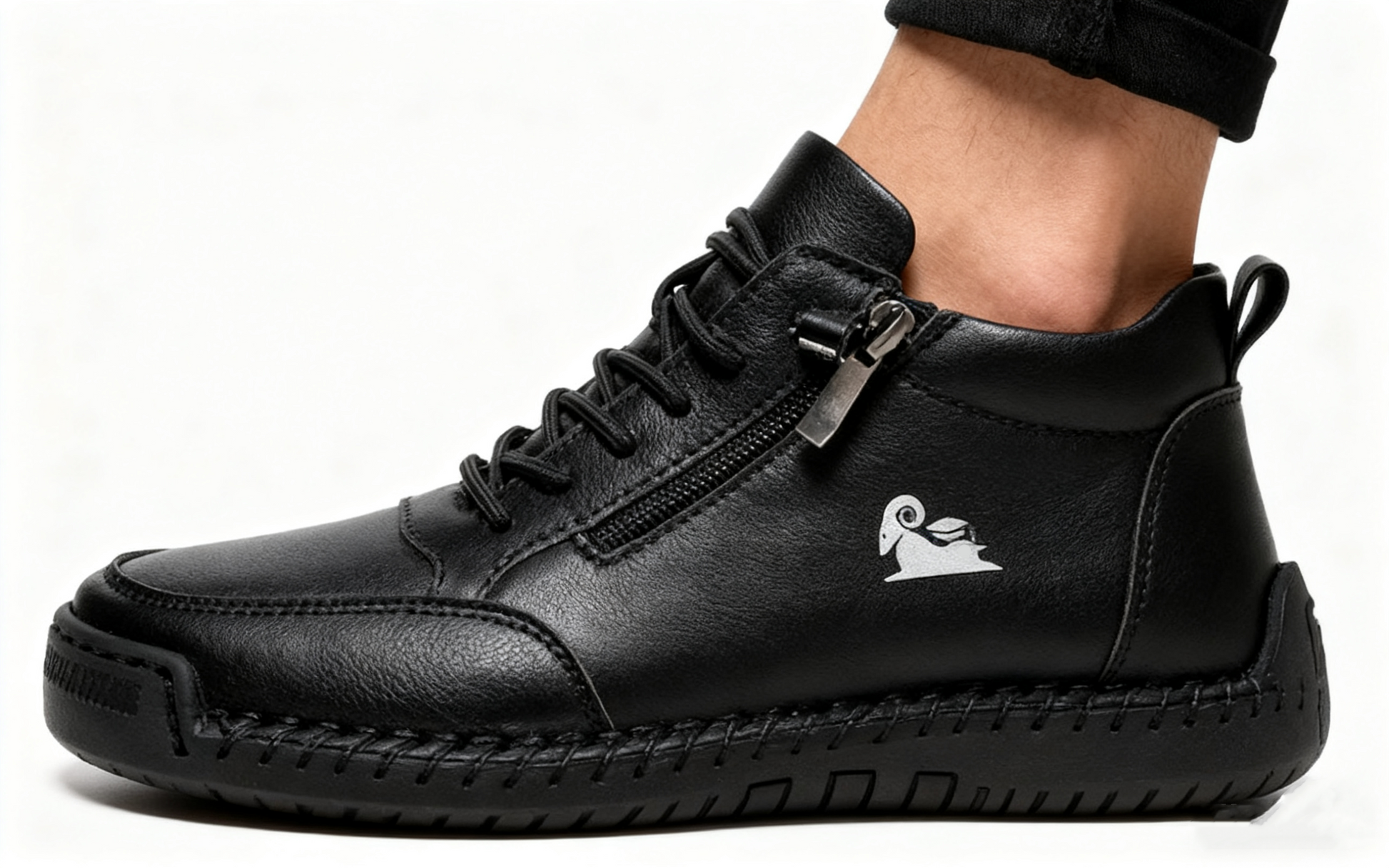 Mazomen® |【50% έκπτωση + δωρεάν κάλτσες αξίας 20€】 Ορθοπεδικά ψηλοτάκουνα παπούτσια από δέρμα μοσχαριού 🥾 | Φερμουάρ στο πλάι | στήριξη στην καμάρα | άνετα αντιολισθητικά | κατάλληλα για καθημερινή χρήση