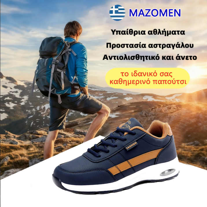 Mazomen® 【⏰Νέα Άφιξη | 50% Έκπτωση🔥】Παπούτσια για περπάτημα👞 | Αναβαθμισμένη σόλα με αερόσολα | Ανακουφίζει από τον πόνο των ποδιών | Άνετα και αναπνεύσιμα | Υποστήριξη καμάρας✅